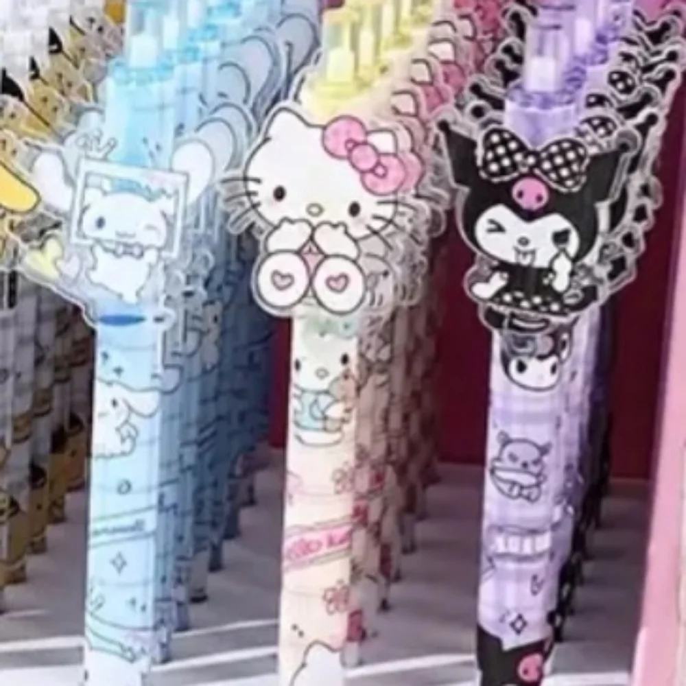 Set of 6, Hello Kitty & Friends Pens Sanrio Kuromi Melody Pom Cinnamoroll
